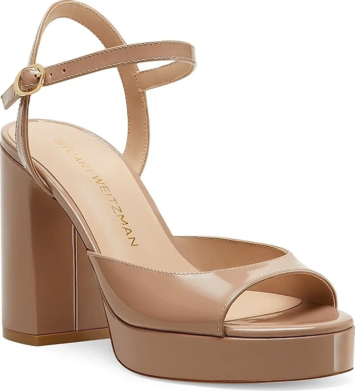 Women's Dayna II 100MM Patent Leather Platform Sandals - Fawn - Size 10 - Image 2