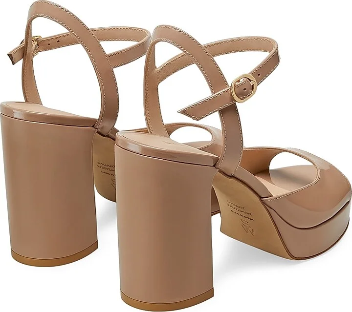 Women's Dayna II 100MM Patent Leather Platform Sandals - Fawn - Size 10 - Image 3