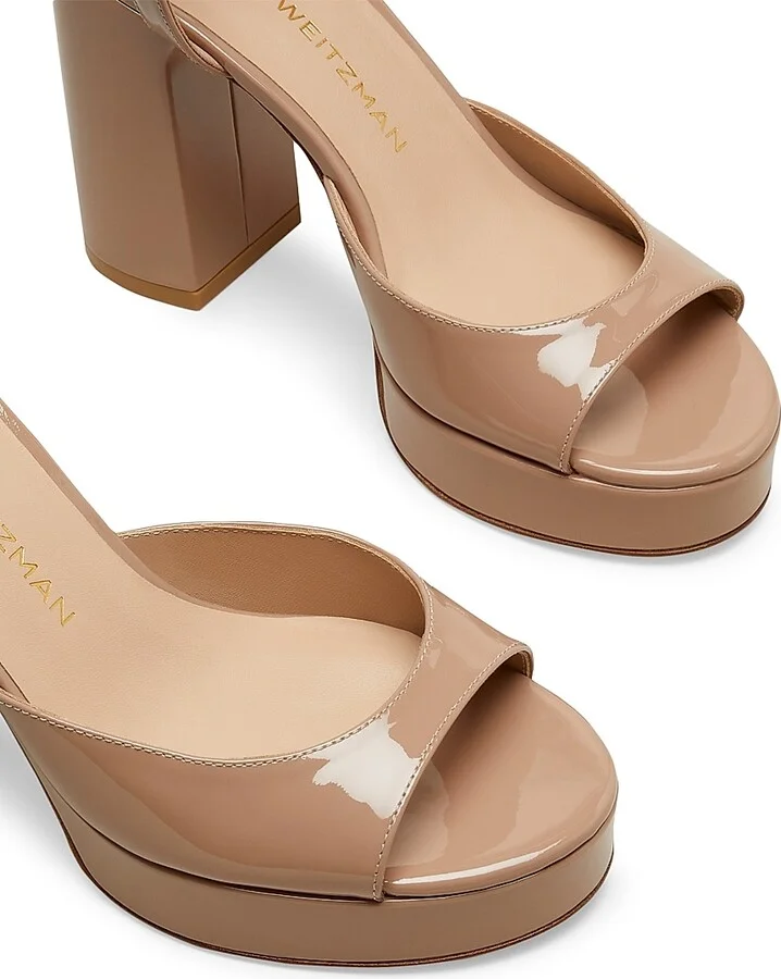 Women's Dayna II 100MM Patent Leather Platform Sandals - Fawn - Size 10 - Image 4