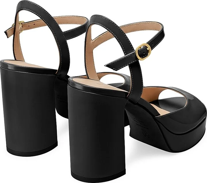 Women's Dayna II 100MM Patent Leather Platform Sandals - Fawn - Size 10 - Image 6