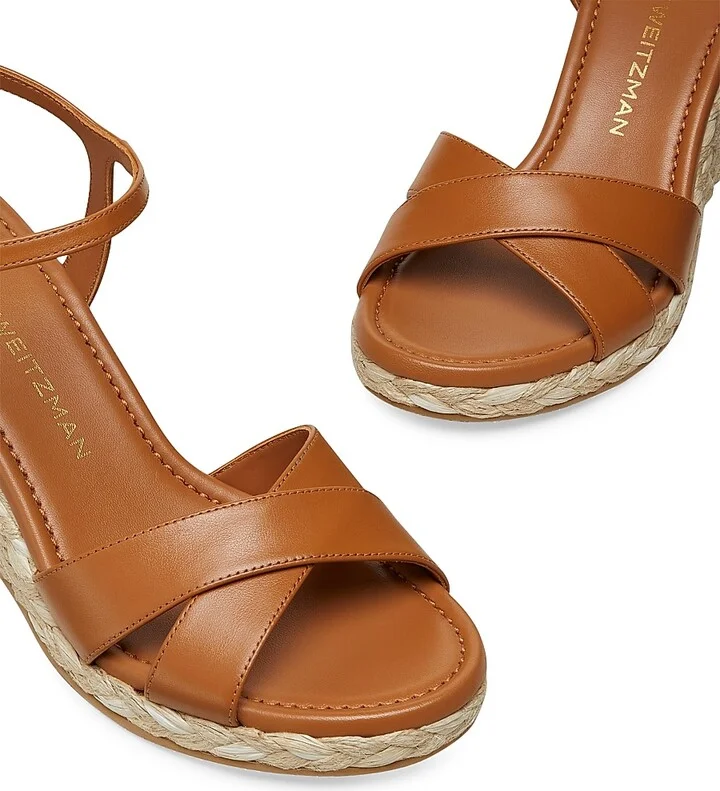 Women's Dayna Leather Espadrille Sandals - Macchiato Natural - Size 10 - Image 4