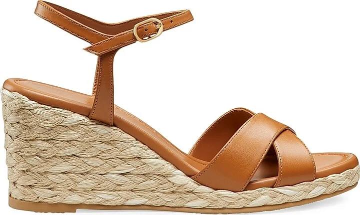 Women's Dayna Leather Espadrille Sandals - Macchiato Natural - Size 10