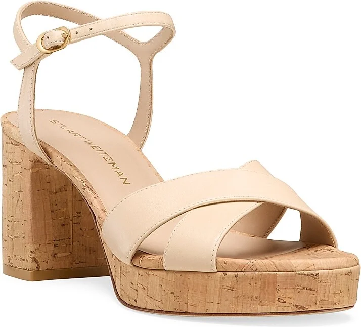 Women's Dayna Leather Platform Sandals - Barely Beige - Size 12 - Image 2