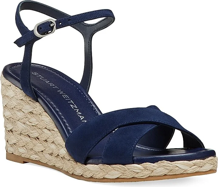 Women's Dayna Suede Espadrille Wedges - Black Natural - Size 10 - Image 5