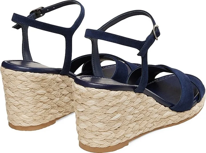 Women's Dayna Suede Espadrille Wedges - Black Natural - Size 10 - Image 6