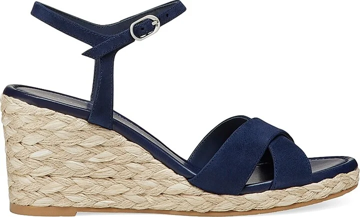 Women's Dayna Suede Espadrille Wedges - Black Natural - Size 10 - Image 8
