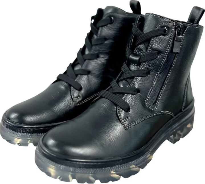 Women's Debbie Ii Lug Sole Lace & Zip Boot In Black