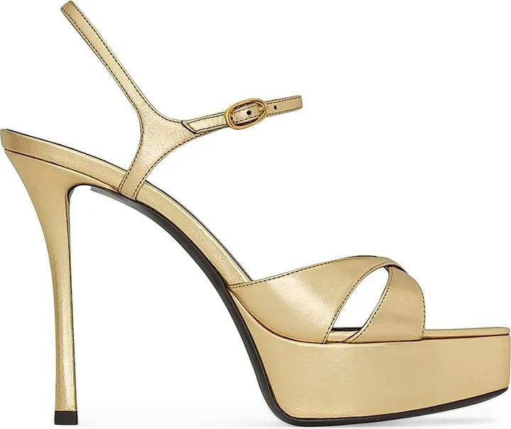 Women's Debbie Platform Sandals in Metallic Leather - Gold - Size 8