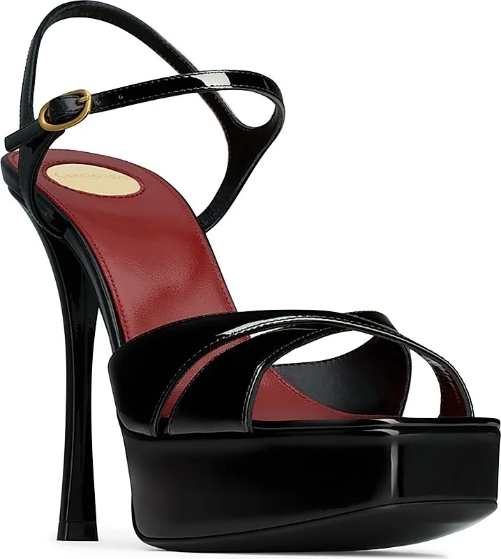 Women's Debbie Platform Sandals in Patent Leather - Black - Size 6 - Image 2