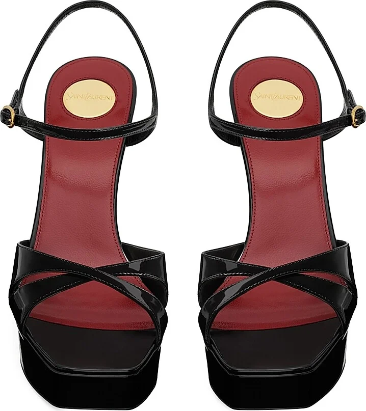 Women's Debbie Platform Sandals in Patent Leather - Black - Size 6 - Image 3
