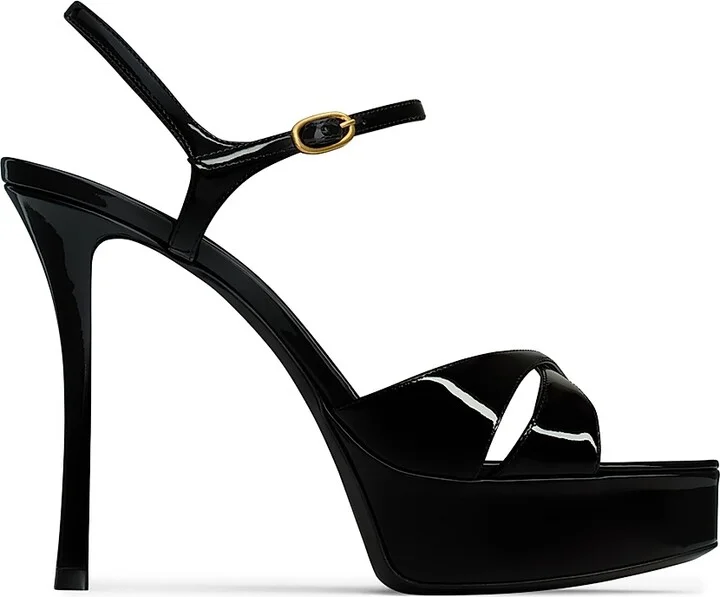 Women's Debbie Platform Sandals in Patent Leather - Black - Size 6