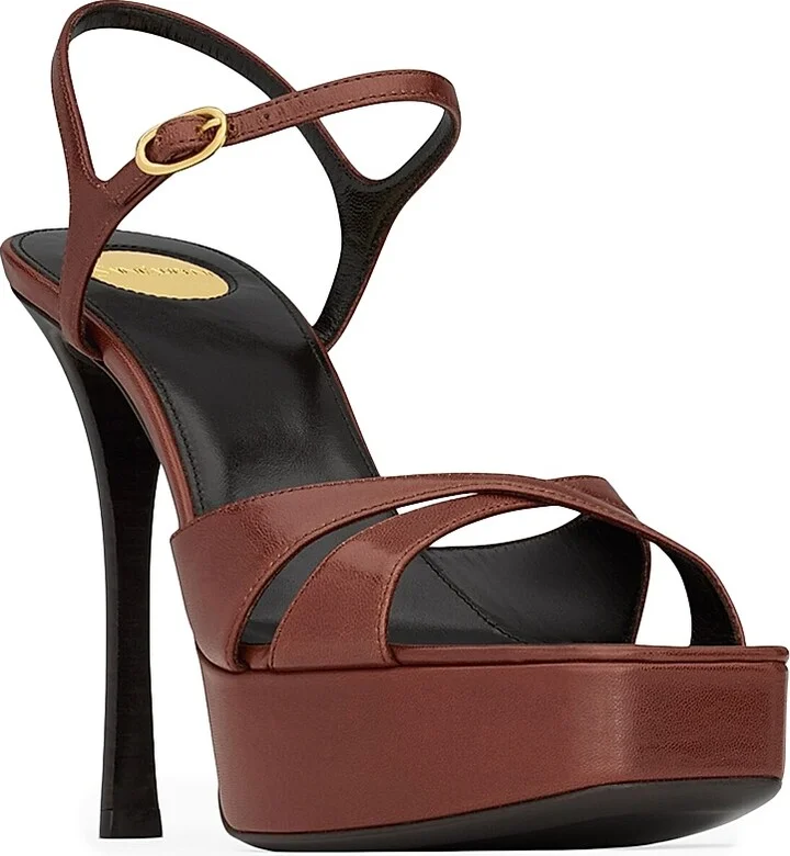 Women's Debbie Platform Sandals in Smooth Leather - Aesthetic Brown - Size 5 - Image 2