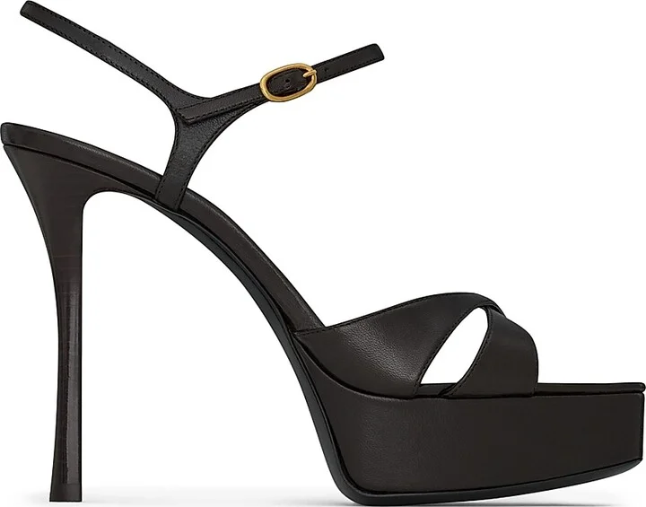 Women's Debbie Platform Sandals in Smooth Leather - Eagle Brown - Size 6.5