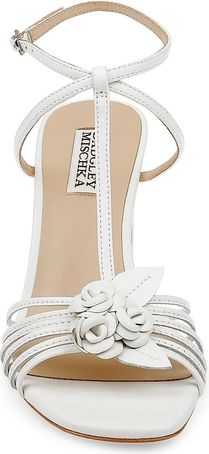 Women's Debora 85MM Floral Leather Sandals - White - Size 5 - Image 4
