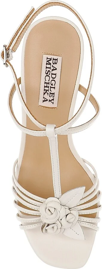 Women's Debora 85MM Floral Leather Sandals - White - Size 5 - Image 5