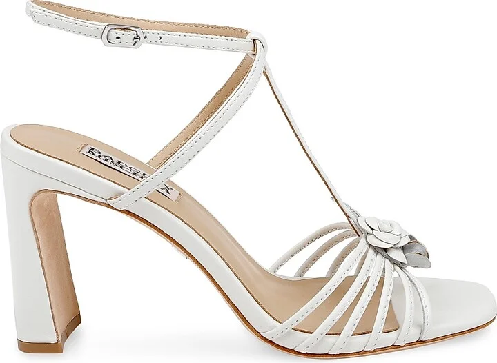 Women's Debora 85MM Floral Leather Sandals - White - Size 5