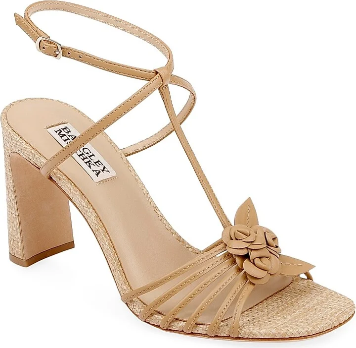 Women's Debora 85MM Leather T-Strap Sandals - Reed - Size 5.5 - Image 2