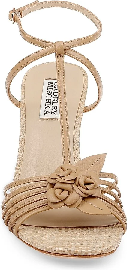 Women's Debora 85MM Leather T-Strap Sandals - Reed - Size 5.5 - Image 4