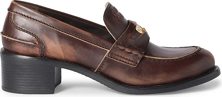 Women's Decò Calf Leather Loafers - Brown - Size 11
