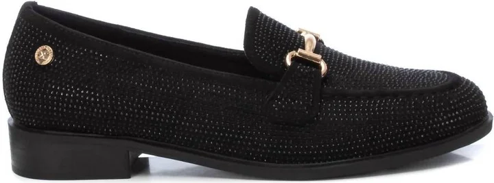 Women's Decorative Crystals Moccasins In Black