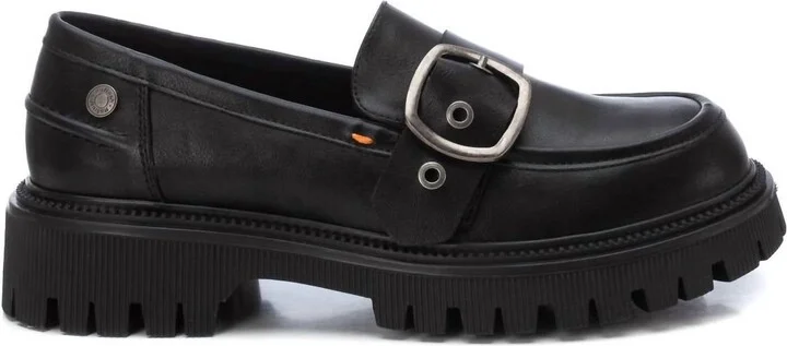 Women's Decorative Strap Moccasins In Black