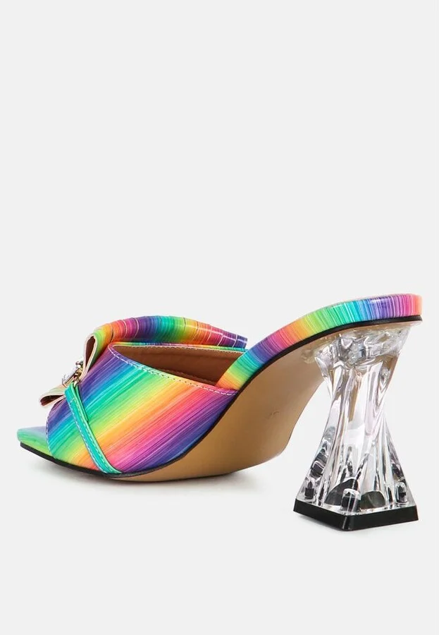 Women's Deeba Diamante Embellishment Clear Spool Heel Sandals - Image 6