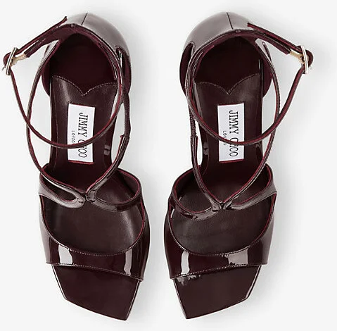 Womens Deep Merlot Azia 95 Patent Leather Sandals Eur 39 / 6 Uk Women - Image 2