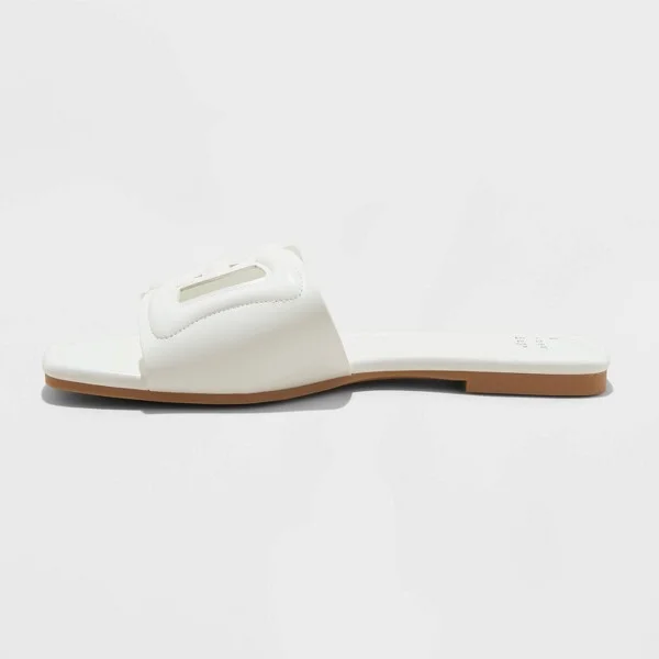 Women's Deidra Slide Sandals - A New Day™ : Slip-On, Memory Foam Insole, Open Round Toe, Textured TPR Outsole - Image 2
