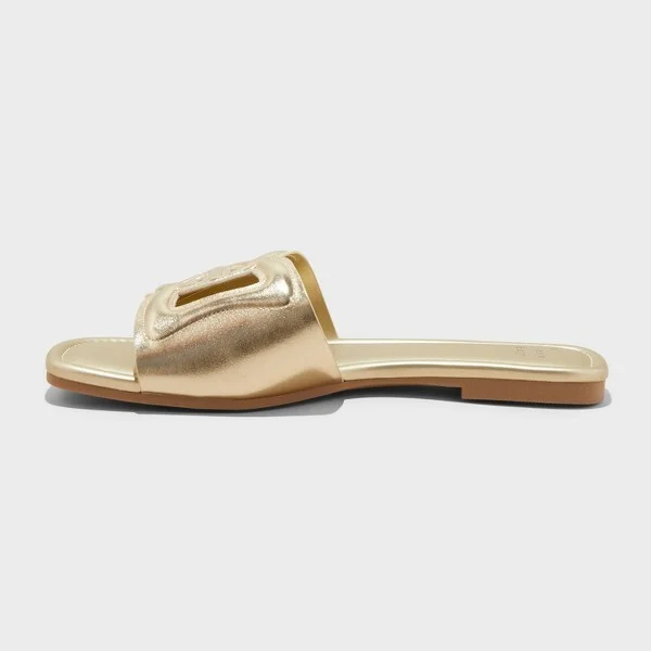 Women's Deidra Slide Sandals - A New Day™ : Slip-On, Memory Foam Insole, Open Round Toe, Textured TPR Outsole - Image 3