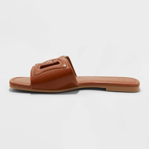 Women's Deidra Slide Sandals - A New Day™ : Slip-On, Memory Foam Insole, Open Round Toe, Textured TPR Outsole - Image 4