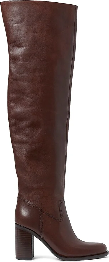 Women's Deidre 85MM Leather Over-The-Knee Boots - Espresso - Size 6