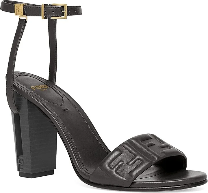 Women's Delfina 95MM Leather Sandals - Nero - Size 5 - Image 2