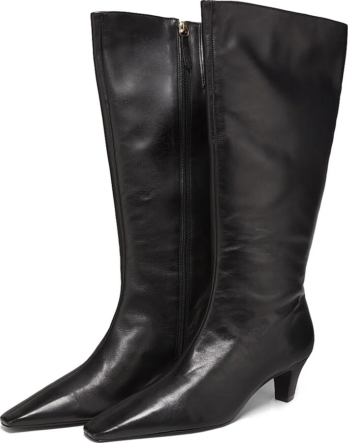Women's Dellia 65MM Leather Boots - Black - Size 5 - Image 2