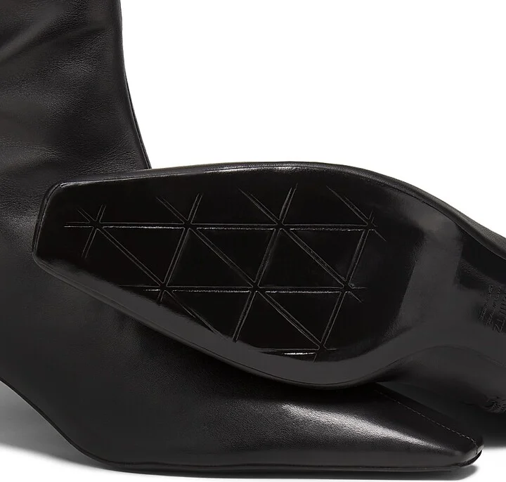 Women's Dellia 65MM Leather Boots - Black - Size 5 - Image 6