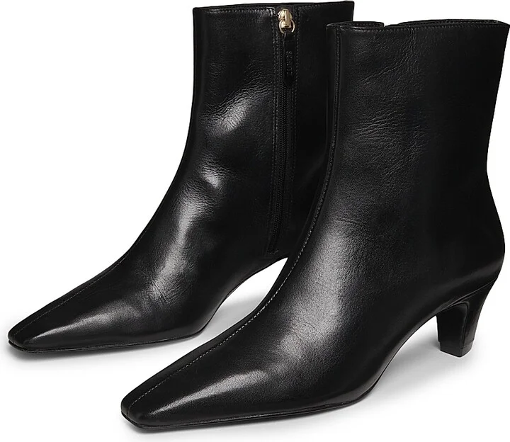 Women's Dellia 65MM Leather Mid-Block Boots - Black - Size 5.5 - Image 2