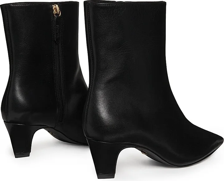 Women's Dellia 65MM Leather Mid-Block Boots - Black - Size 5.5 - Image 3
