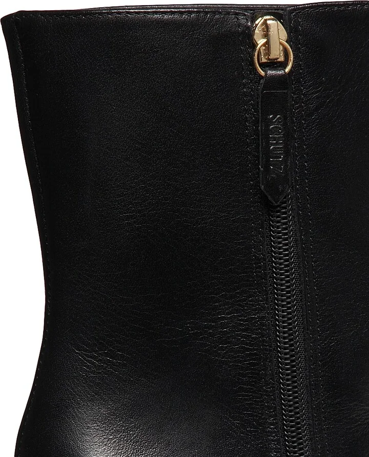 Women's Dellia 65MM Leather Mid-Block Boots - Black - Size 5.5 - Image 5