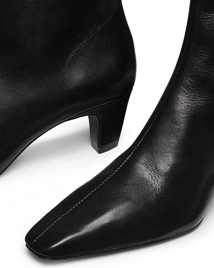 Women's Dellia 65MM Leather Mid-Block Boots - Black - Size 5.5 - Image 6