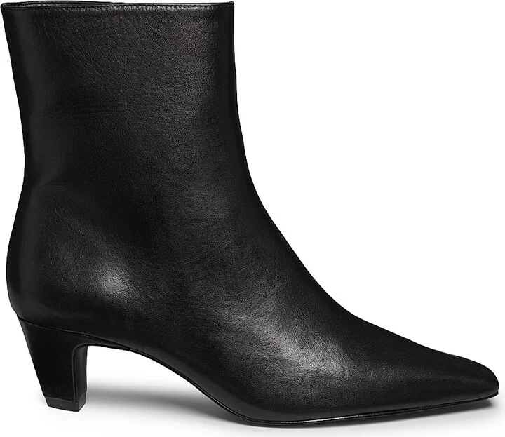 Women's Dellia 65MM Leather Mid-Block Boots - Black - Size 5.5