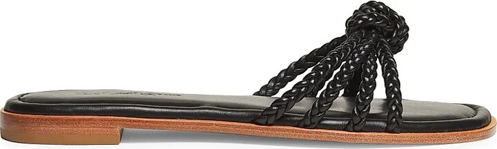 Women's Deluxe Nappa Leather Sandals - Black - Size 5