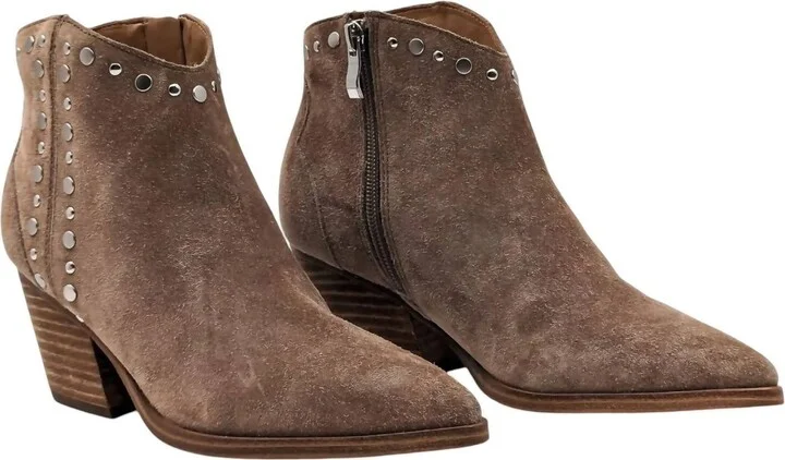 Women's Deni Cowboy Boot In Medium Brown Suede