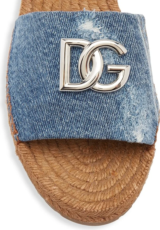 Women's Denim DG Espadrille Slides - Denim - Size 6 Sandals - Image 4