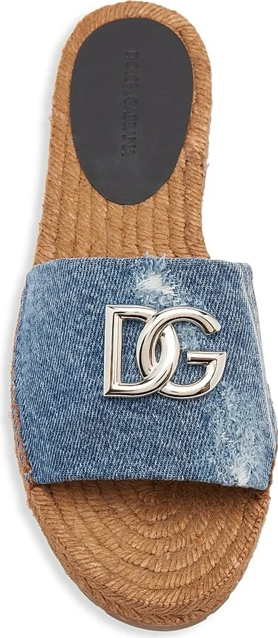 Women's Denim DG Espadrille Slides - Denim - Size 6 Sandals - Image 5