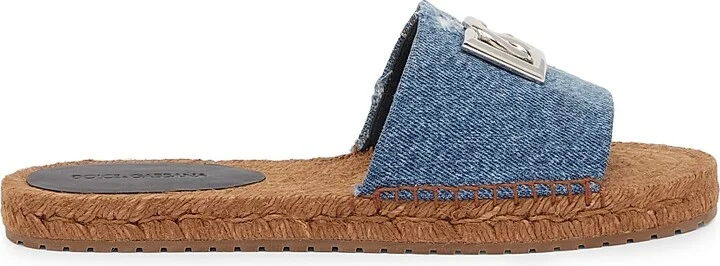 Women's Denim DG Espadrille Slides - Denim - Size 6 Sandals