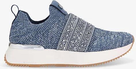 Womens Denim Flare Sparkle Low-Top Knitted Trainers Eur 41 / 8 Uk Women