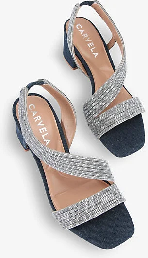 Womens Denim Gala Diamante-Embellished Heeled Sandals Eur 39 / 6 Uk Women - Image 2
