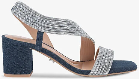 Womens Denim Gala Diamante-Embellished Heeled Sandals Eur 39 / 6 Uk Women