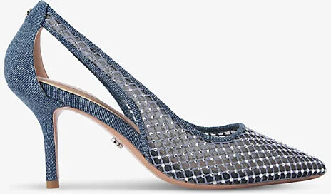 Womens Denim Hotsox Pointed-Toe Mesh Court Heels Eur 40 / 7 Uk Women