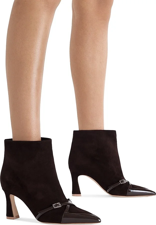 Women's Denise 70MM Suede Ankle Boots - Ebony Ebony - Size 10 - Image 5