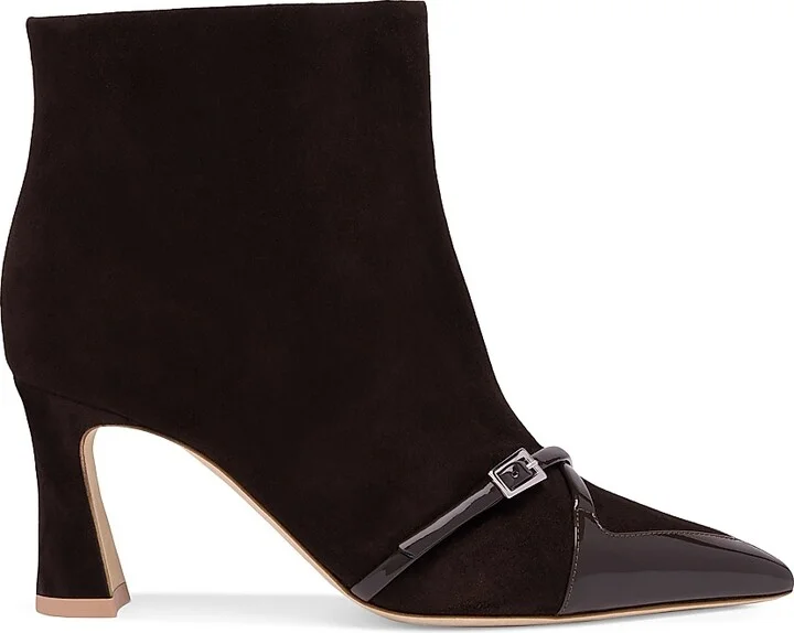 Women's Denise 70MM Suede Ankle Boots - Ebony Ebony - Size 10